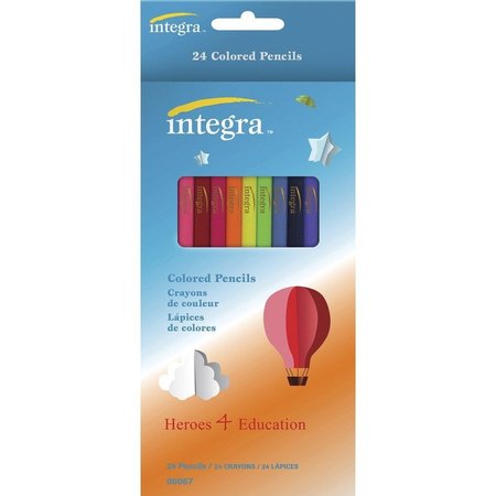 INTEGRA Colored Pencils, Pre-Sharpened, 24/PK, Assorted PK ITA00067
